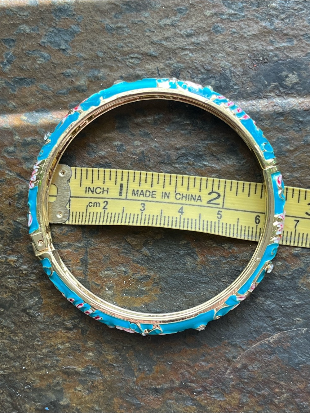 Turquoise Enamel Bangle Bracelet - Unbranded
